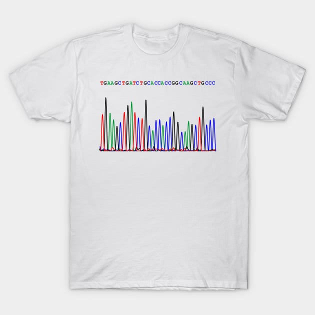 Sequencing Chromatogram T-Shirt by RosArt100